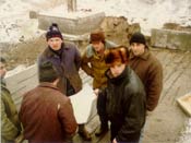 Югославские рабочие на строительстве делового центра "Цитадель-1" в Днепропетровске